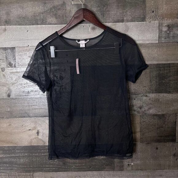 NWT Victoria's Secret Black Mesh Top XS - Picture 1 of 2